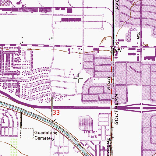 Topographic Map of Diamond Park, AZ