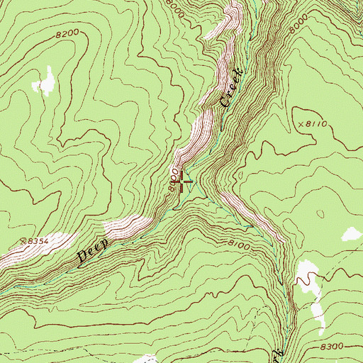 Topographic Map of East Fork Deep Creek, UT