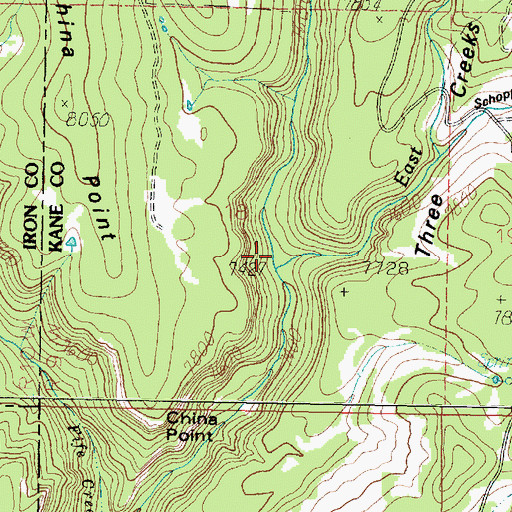 Topographic Map of East Fork Deep Creek, UT
