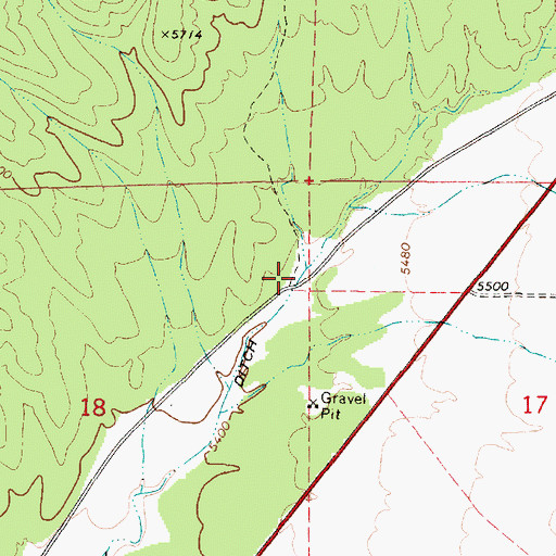 Topographic Map of East Fork Ditch, UT