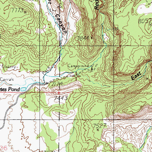 Topographic Map of East Fork Red Canyon, UT