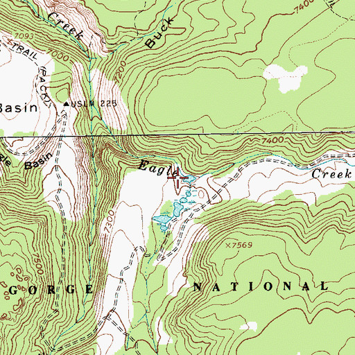 Topographic Map of East Fork Eagle Creek, UT