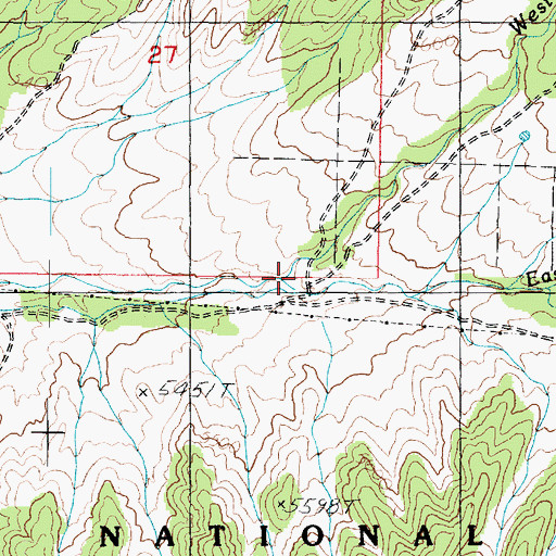 Topographic Map of East Fork Eightmile Creek, UT