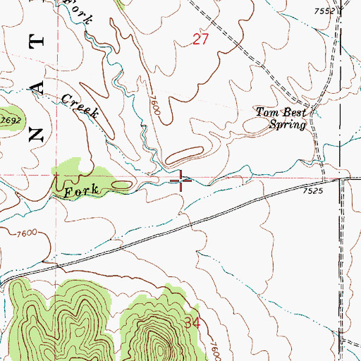 Topographic Map of East Fork Hunt Creek, UT