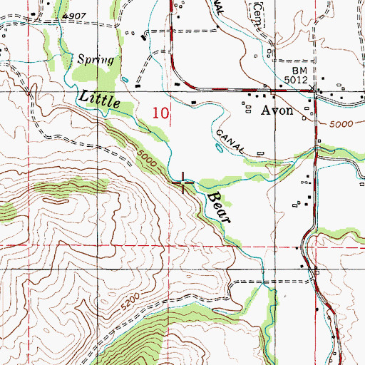 Topographic Map of East Fork Little Bear River, UT