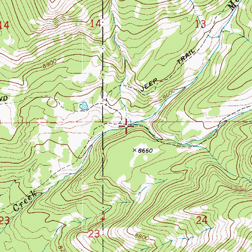 Topographic Map of East Fork Moffit Creek, UT
