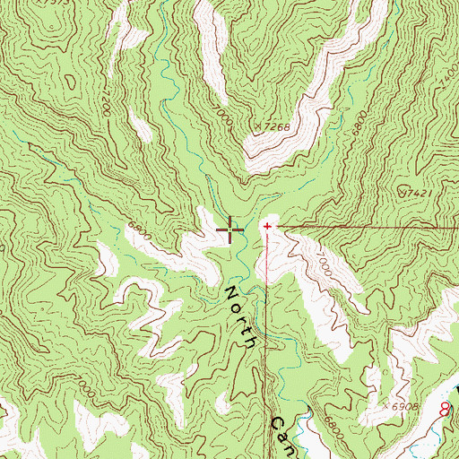 Topographic Map of East Fork North Canyon, UT