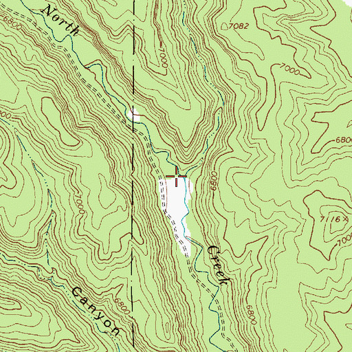 Topographic Map of East Fork North Creek, UT