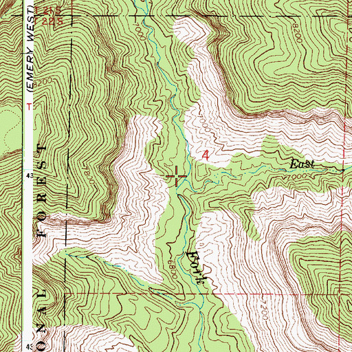 Topographic Map of East Fork Quitchupah Creek, UT