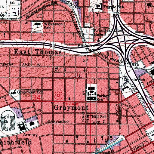 Topographic Map of Christian Love Spiritual Church, AL