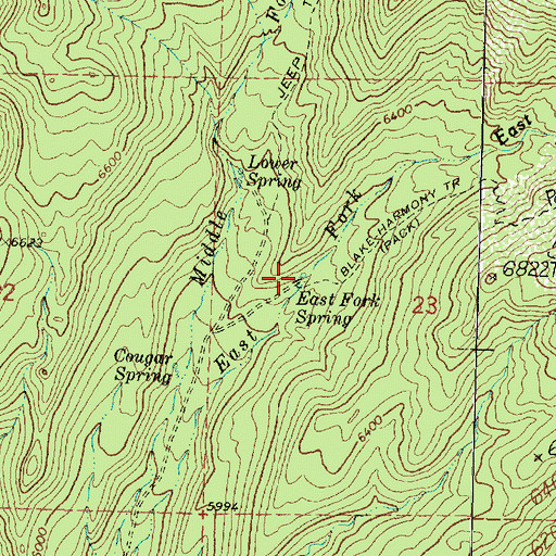 Topographic Map of East Fork Spring, UT