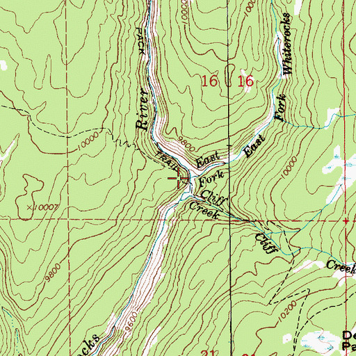 Topographic Map of East Fork Whiterocks River, UT