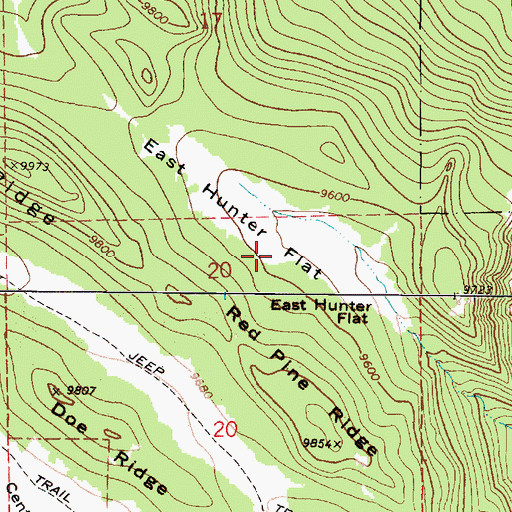 Topographic Map of East Hunter Flat, UT