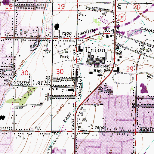 Topographic Map of East Jordan Canal, UT
