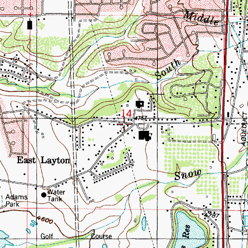 Topographic Map of East Layton, UT