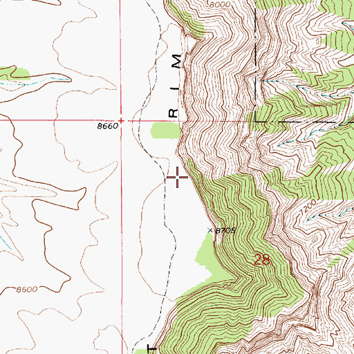 Topographic Map of East Rim, UT
