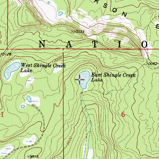 Topographic Map of East Shingle Creek Lake, UT