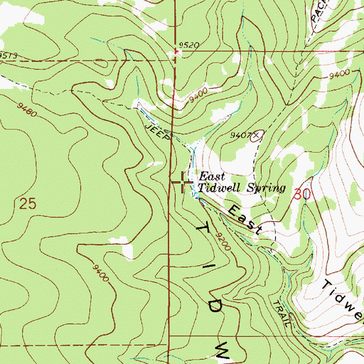 Topographic Map of East Tidwell Spring, UT