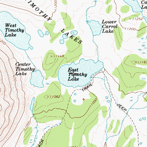 Topographic Map of East Timothy Lake, UT