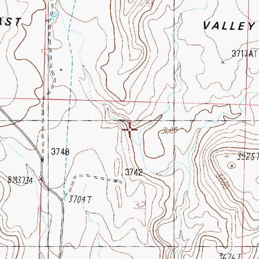 Topographic Map of East Valley, UT