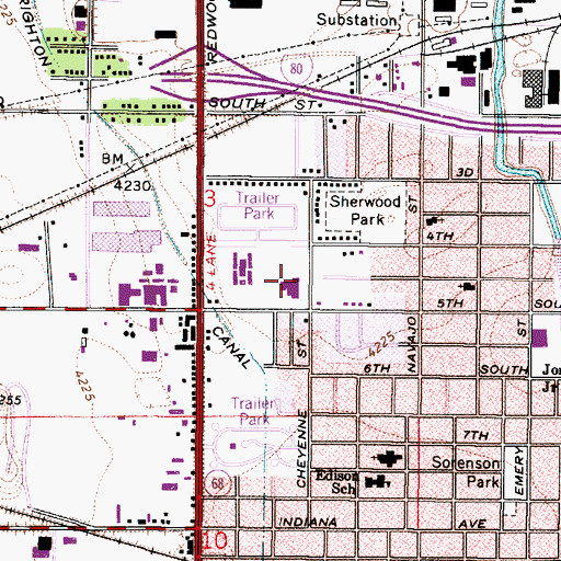 Topographic Map of Edison Elementary School, UT