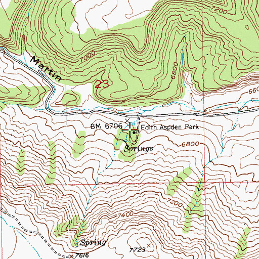 Topographic Map of Edith Aspden Park, UT