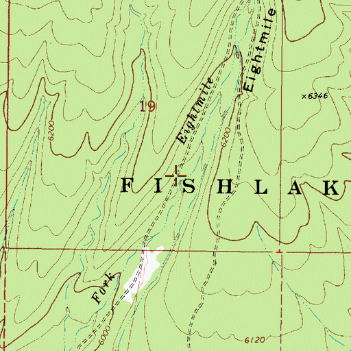 Topographic Map of Eightmile Canyon, UT