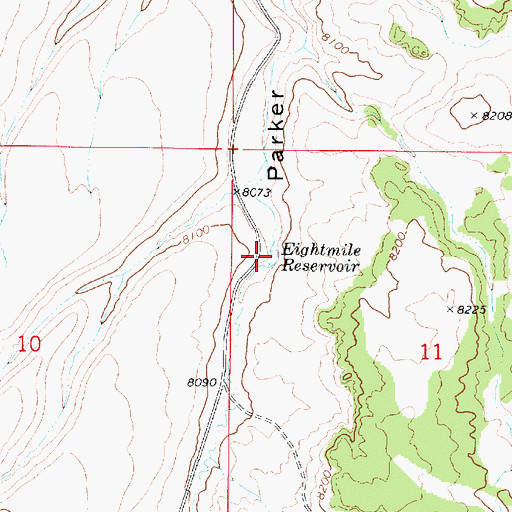 Topographic Map of Eightmile Reservoir, UT