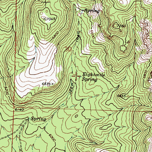 Topographic Map of Eightmile Spring, UT