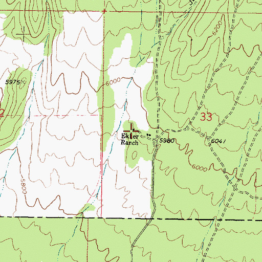 Topographic Map of Ekker Ranch, UT