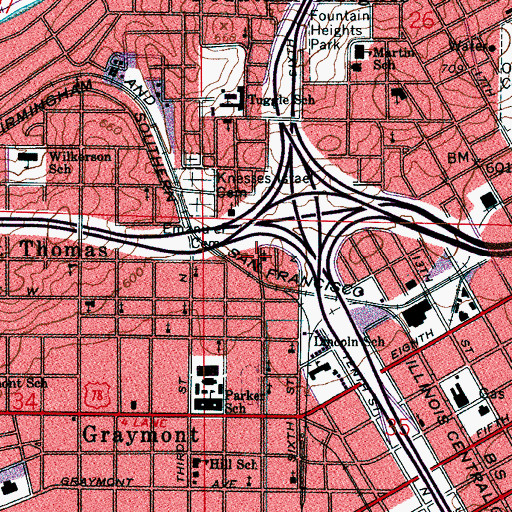 Topographic Map of Church of God, AL