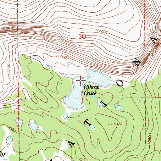 Topographic Map of Elbow Lake, UT