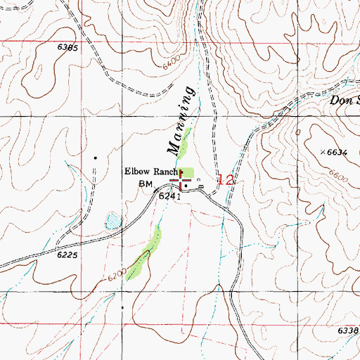 Topographic Map of Elbow Ranch, UT