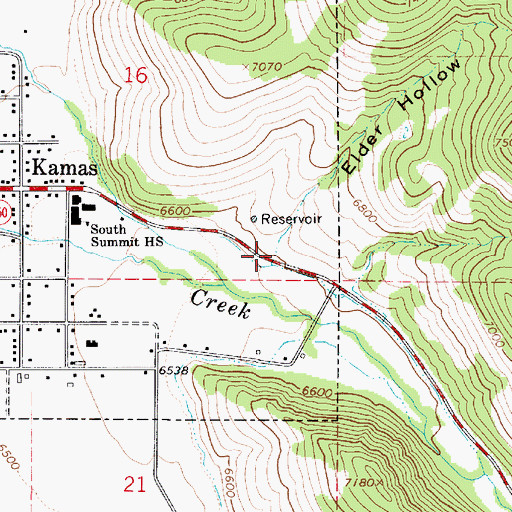 Topographic Map of Elder Hollow, UT