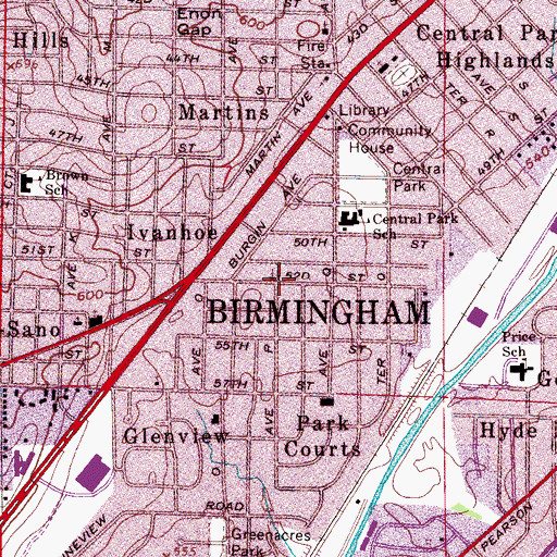 Topographic Map of Church of God, AL