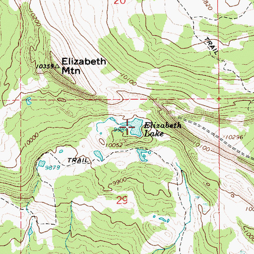 Topographic Map of Elizabeth Lake, UT