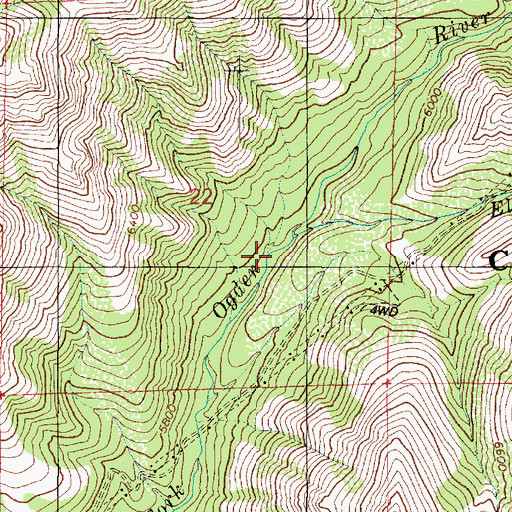 Topographic Map of Elk Creek, UT