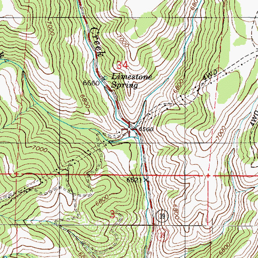 Topographic Map of Elk Creek, UT