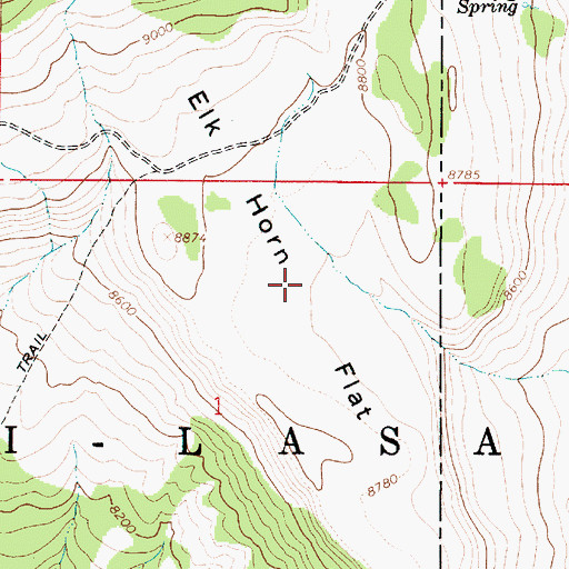 Topographic Map of Elk Horn Flat, UT