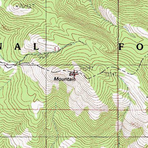 Topographic Map of Elk Mountain, UT