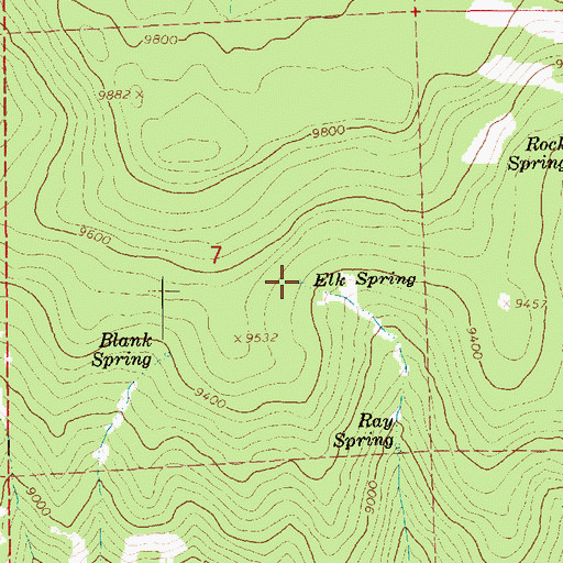 Topographic Map of Elk Spring, UT