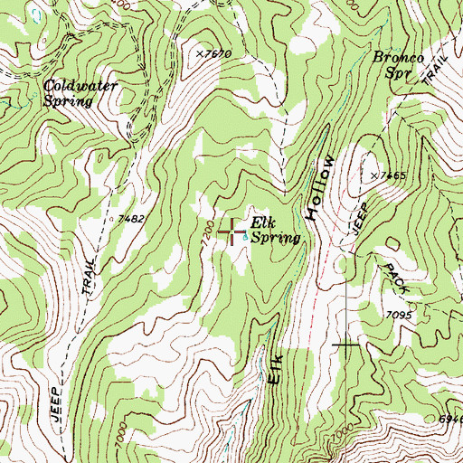 Topographic Map of Elk Spring, UT
