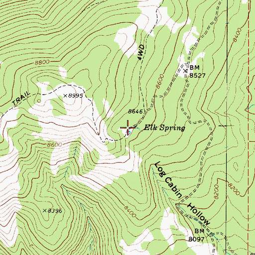 Topographic Map of Elk Spring, UT