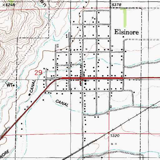 Topographic Map of Elsinore, UT