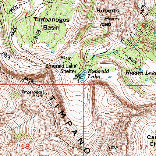 Topographic Map of Emerald Lake, UT