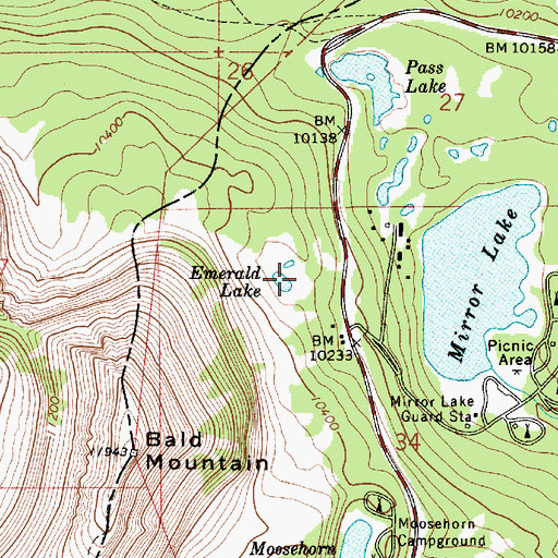 Topographic Map of Emerald Lake, UT