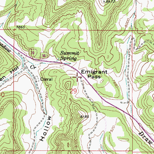 Topographic Map of Emigrant Pass, UT