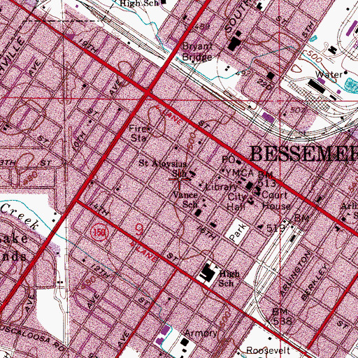 Topographic Map of Church of the Nazarene, AL