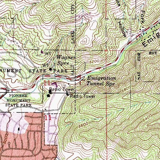 Topographic Map of Emigration Tunnel Spring, UT
