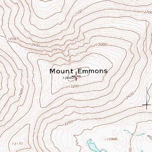 Topographic Map of Mount Emmons, UT